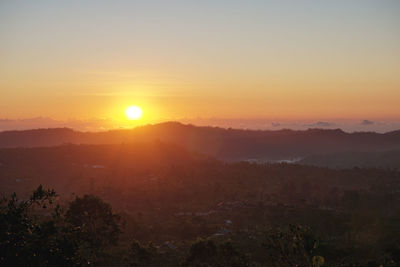 Scenic view of landscape against sky during sunset