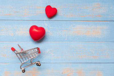 Directly above shot of heart shape on table