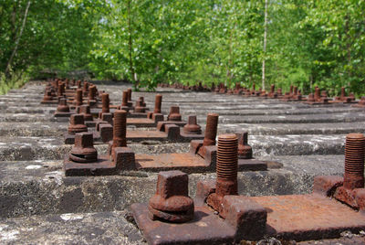 Close-up of rusty metallic structure