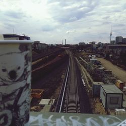 Railroad track against sky