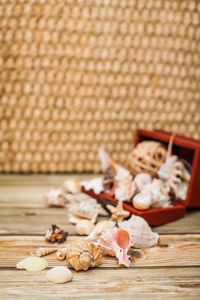 Close-up of food on table