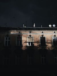 Low angle view of building at night