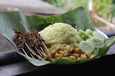 Close-up of food on table