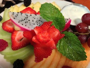 Close-up of food on table