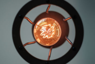 Directly below shot of illuminated light bulb
