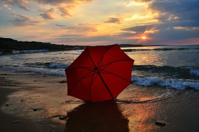 Scenic view of sea at sunset