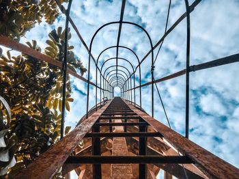 Directly below shot of ladder against sky