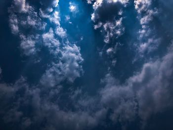 Low angle view of clouds in sky