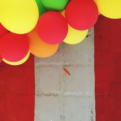 Close-up of colorful red wall