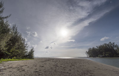 Scenic view of beach against sky