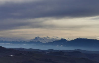 Scenic view of mountains against sky