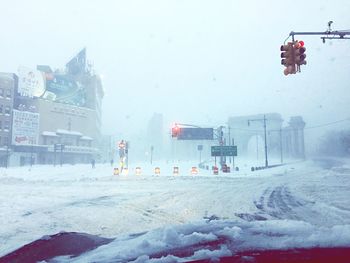 Snow covered road in winter