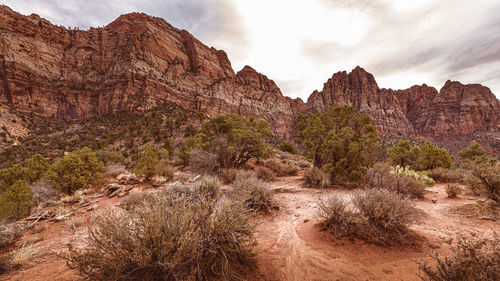 Rock formations against sky