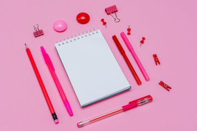 High angle view of pencil on table