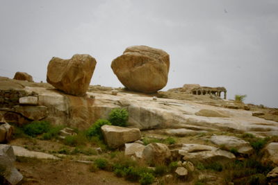 Rock formations on landscape