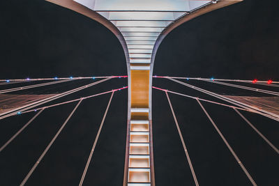 Light trails on bridge at night