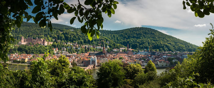 Panoramic shot of townscape against sky