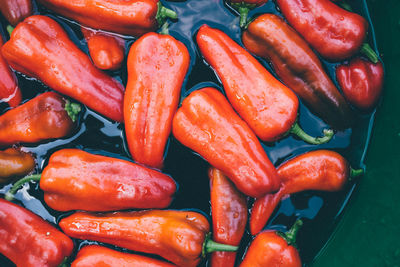 High angle view of vegetables in market