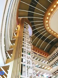 Low angle view of illuminated staircase