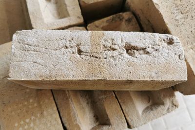 High angle view of bread on table
