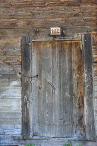 Close-up of old wooden door