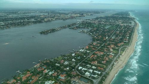 High angle view of city