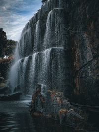 Scenic view of waterfall