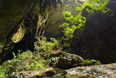 High angle view of rock formation on mountain