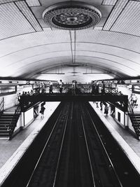 People at railroad station