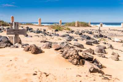 Scenic view of beach against sky