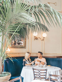 People sitting on table