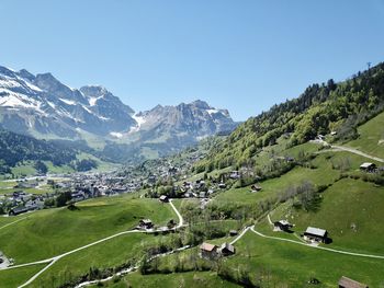 Scenic view of landscape against clear sky