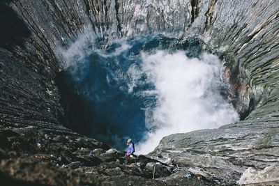 Scenic view of hot spring