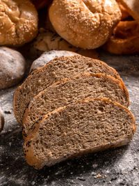 Close-up of bread on table