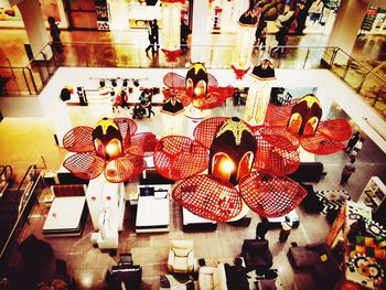 Decorations hanging in store for sale in market