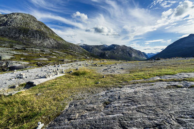 Scenic view of mountains against sky