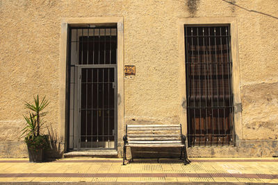 Closed doors of old building