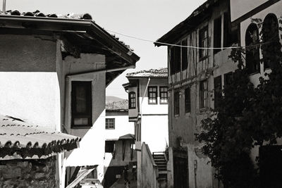 Low angle view of residential buildings against sky