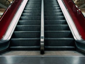 Low angle view of escalator