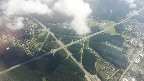 Aerial view of rural landscape