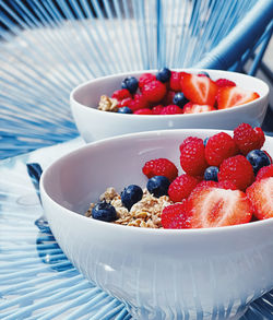 Close-up of strawberries in bowl