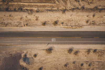 View of road passing through desert