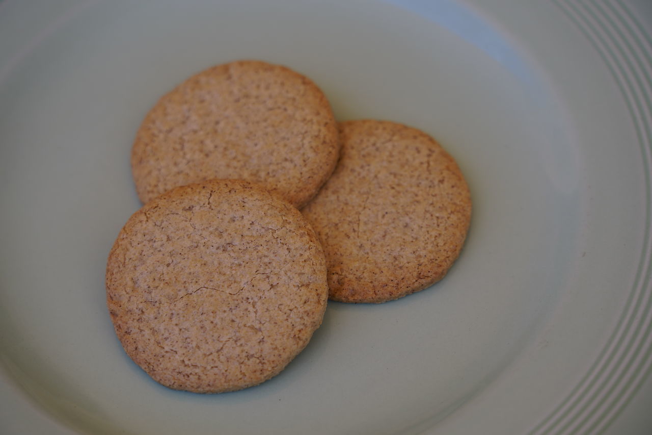 CLOSE-UP OF COOKIES IN PLATE