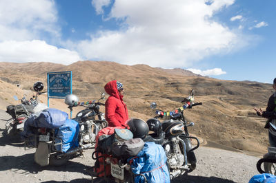 Group of people on mountain road