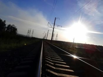 Railroad track at sunset