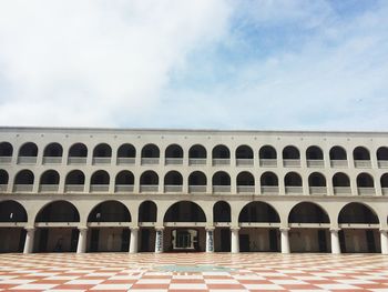 Low angle view of historical building against cloudy sky