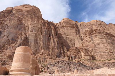 Archaeological site of nabataen palace in wadi rum 