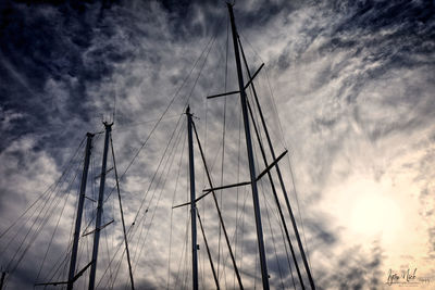 Low angle view of sailboat against sky