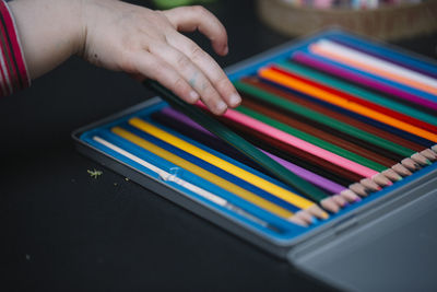 Close-up of multi colored hand