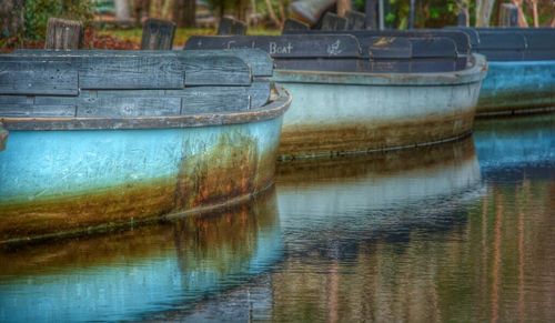 View of boats in water